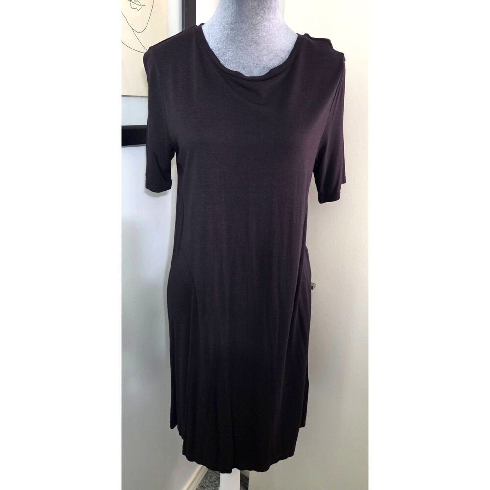 H&M Basics Black T-Shirt Dress Medium Short Sleeve Casual Minimalist Shift Dress